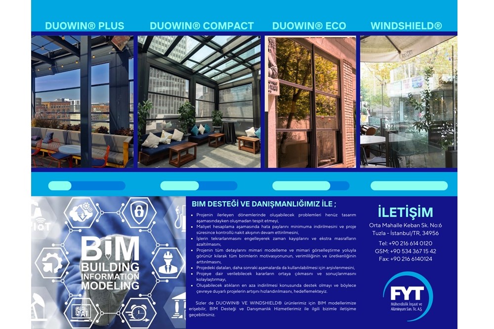 FYT Mühendislik Duowin® ve Windshield® Ürünlerinin BIM Arşivlerini Yayınladı