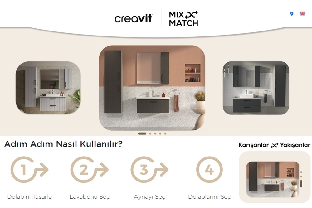 Creavit Mix and Match Uygulaması ile Kendi Banyonu Tasarla